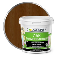 Лак в/д тонированный 0,9кг Орех Лакра