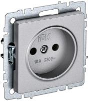 Розетка 1СП б/з мех. 10А алюм.Brite РС10-1-0-БрА