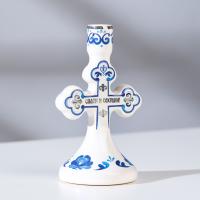 ПОДСВЕЧНИК Гжель керамика 9614719