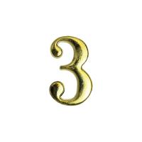 Цифра дверная АЛЛЮР "3"золото