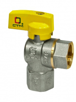 Кран газ шар угловой 1/2" г/г баб.