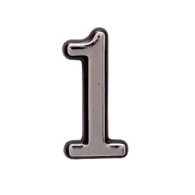 Цифра Большая пластик "1" хром
