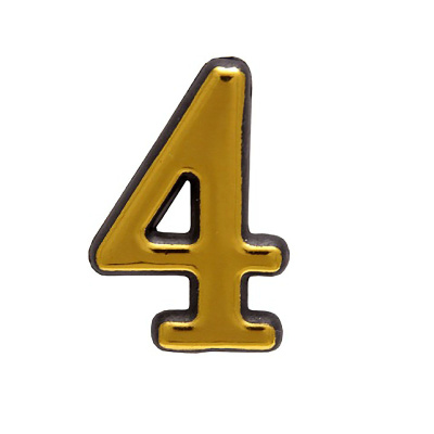 Цифра дверная "4" золото пл. АЛЛЮР
