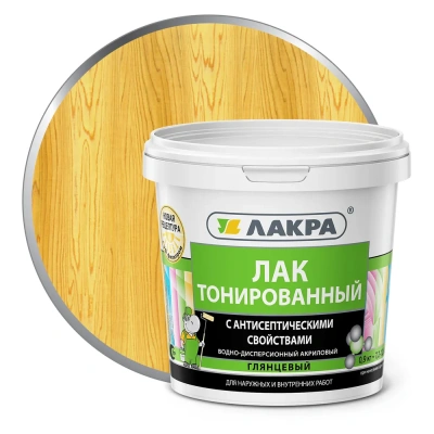 Лак в/д тонированный 0,9кг Орегон Лакра