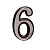 Цифра дверная "6" хром пл. АЛЛЮР