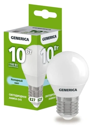 Лампа Софит 10Вт 6К Е27 G45 Generica 1647631