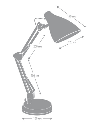Светильник Camelion KD-331 С02 40Вт Е27 черн