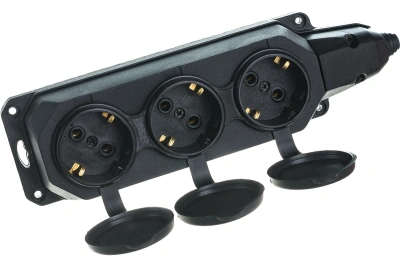Колодка 3-х мест. "У" 16А IP44 каучук 250В одноф.
