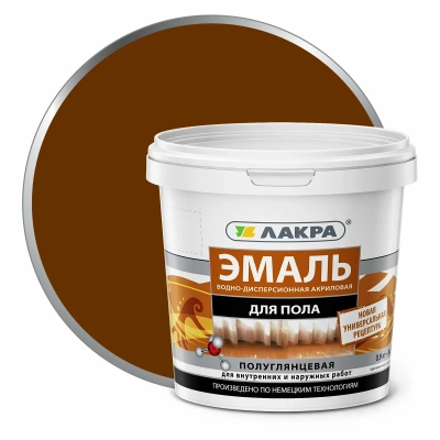 Эмаль акрил. д/пола жёлто-коричн.0,9кг ЛАКРА