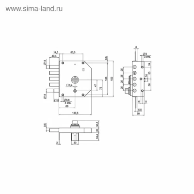 Замок накладной Базальт НЗ-1.05.61.5.5 б/о