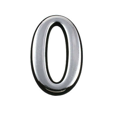 Цифра Большая пластик "0" хром