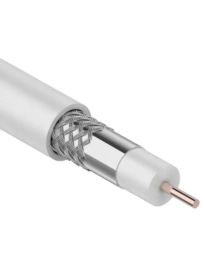 Кабель RG-6 75 Ом бел 64% коаксиальн.01-2251 /LE 