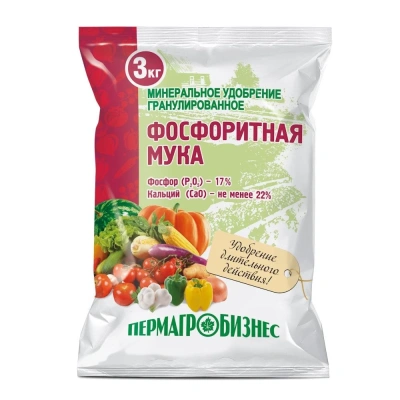 Фосфоритная мука 3кг удобрение Пермагробизнес