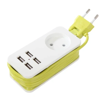 Удлинитель Travel S-CT1-1.5U 1гн*1,5м 4USB 2,1А бел.3331