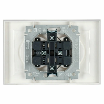 Розетка 2СП б/з в/сборе 10А бел.Brite  BR-R20-10-K01-F