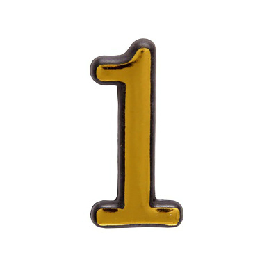 Цифра Большая пластик "1" золото